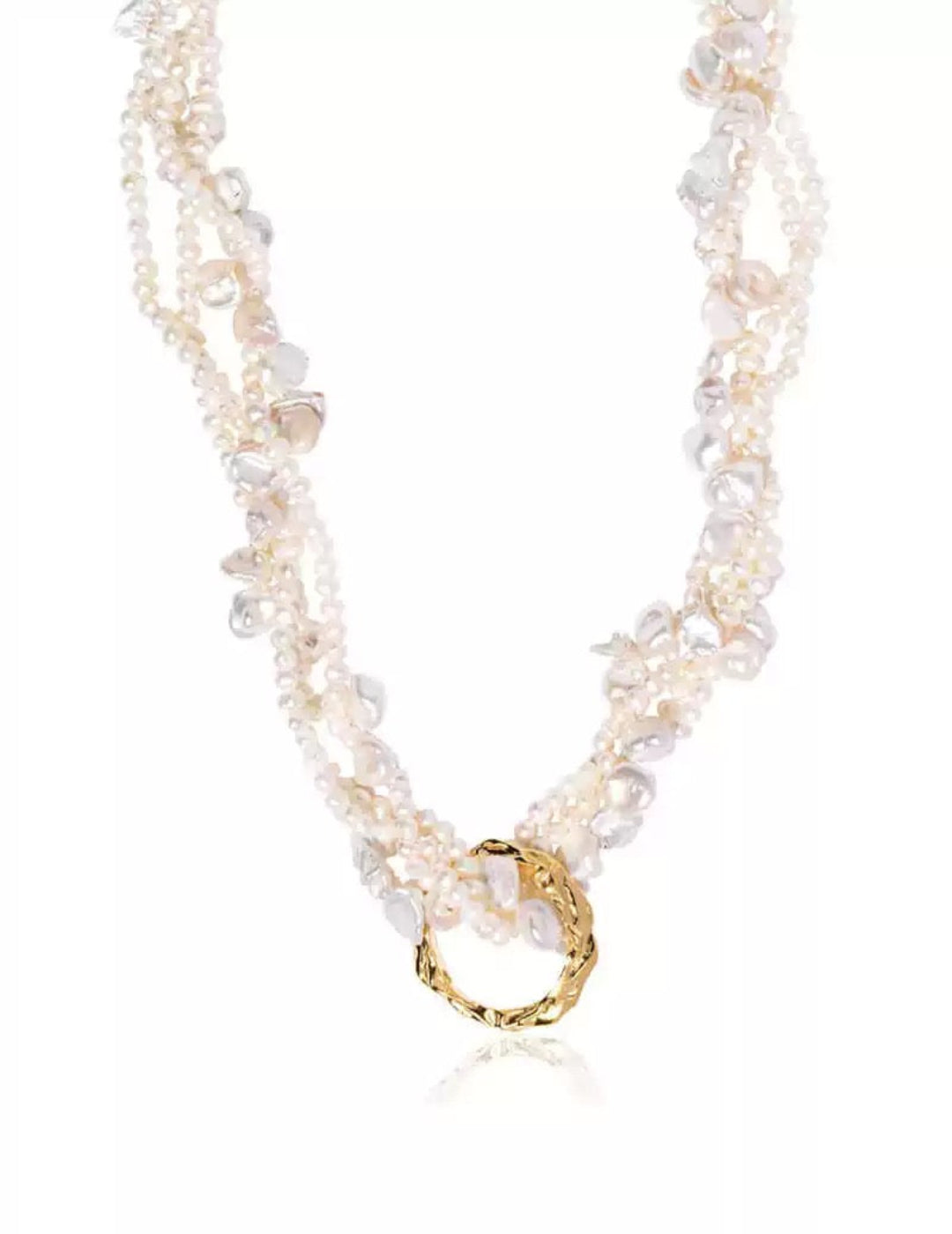 Vintage Natural Pearl Multilayer Necklace gembea jewelry