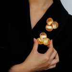 Vintage Palace Three-petal Flower Brooch gembea jewelry