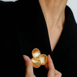 Vintage Palace Three-petal Flower Brooch gembea jewelry