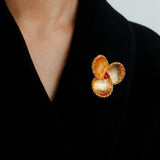 Vintage Palace Three-petal Flower Brooch gembea jewelry