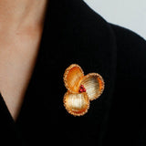Vintage Palace Three-petal Flower Brooch gembea jewelry