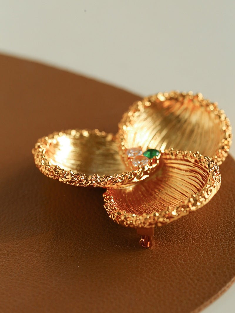 Vintage Palace Three-petal Flower Brooch gembea jewelry