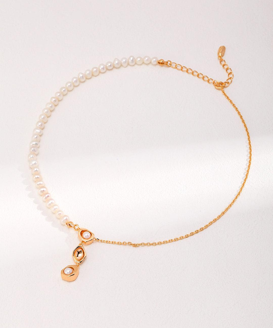 Vintage Gold Chain and Pendant Pearl Necklaces - Gembea Jewelry