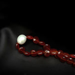Vintage Red Agate Baroque Pearl Necklace gembea jewelry
