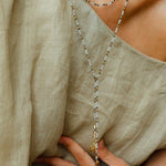 Vintage Spoon Pendant Garnet White Crystal Beaded Necklace gembea jewelry