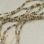 Vintage Spoon Pendant Garnet White Crystal Beaded Necklace gembea jewelry