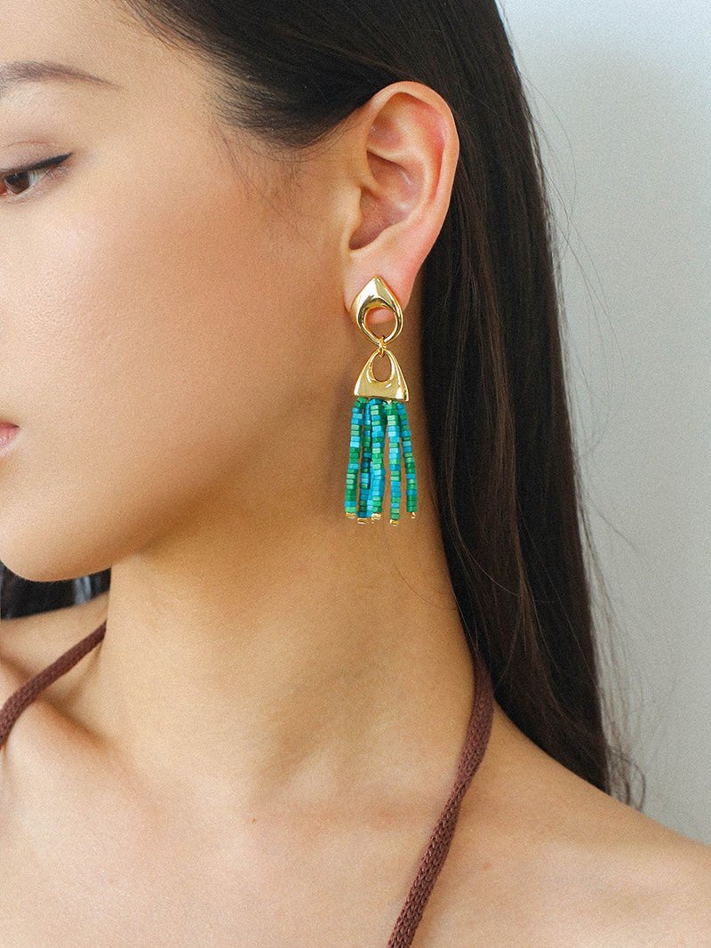 Vintage Swing Geometric Tassel Earrings gembea jewelry