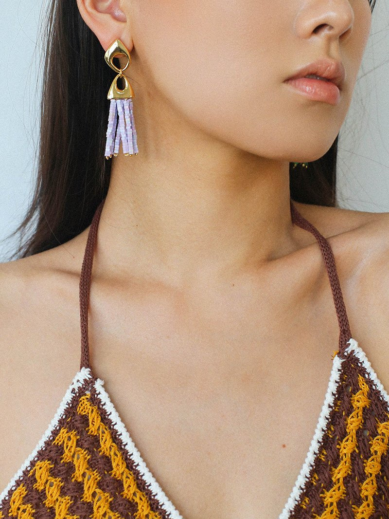 Vintage Swing Geometric Tassel Earrings gembea jewelry