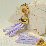 Vintage Swing Geometric Tassel Earrings gembea jewelry
