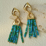 Vintage Swing Geometric Tassel Earrings gembea jewelry