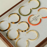 Vintage Tortoise Shell Resin Large Hoop Earrings gembea jewelry