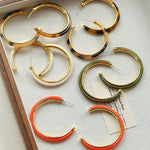 Vintage Tortoise Shell Resin Large Hoop Earrings gembea jewelry