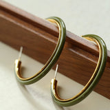 Vintage Tortoise Shell Resin Large Hoop Earrings gembea jewelry