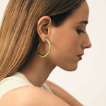 Vintage Tortoise Shell Resin Large Hoop Earrings gembea jewelry