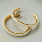 Vintage Tortoise Shell Resin Large Hoop Earrings gembea jewelry