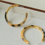 Vintage Tortoise Shell Resin Large Hoop Earrings gembea jewelry