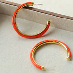 Vintage Tortoise Shell Resin Large Hoop Earrings gembea jewelry