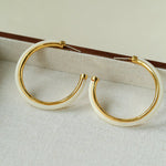 Vintage Tortoise Shell Resin Large Hoop Earrings gembea jewelry