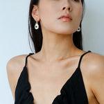 Vintage Tribal Coin Gemstone Drop Earrings gembea jewelry
