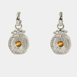 Vintage Tribal Coin Gemstone Drop Earrings gembea jewelry