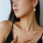 Vintage Tribal Coin Gemstone Drop Earrings gembea jewelry