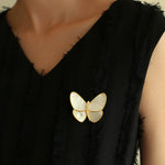 Vintage White Mother of Pearl Butterfly Brooch gembea jewelry