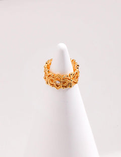 Vintage Wide Sterling Silver Zircon Ring - Gembea Jewelry