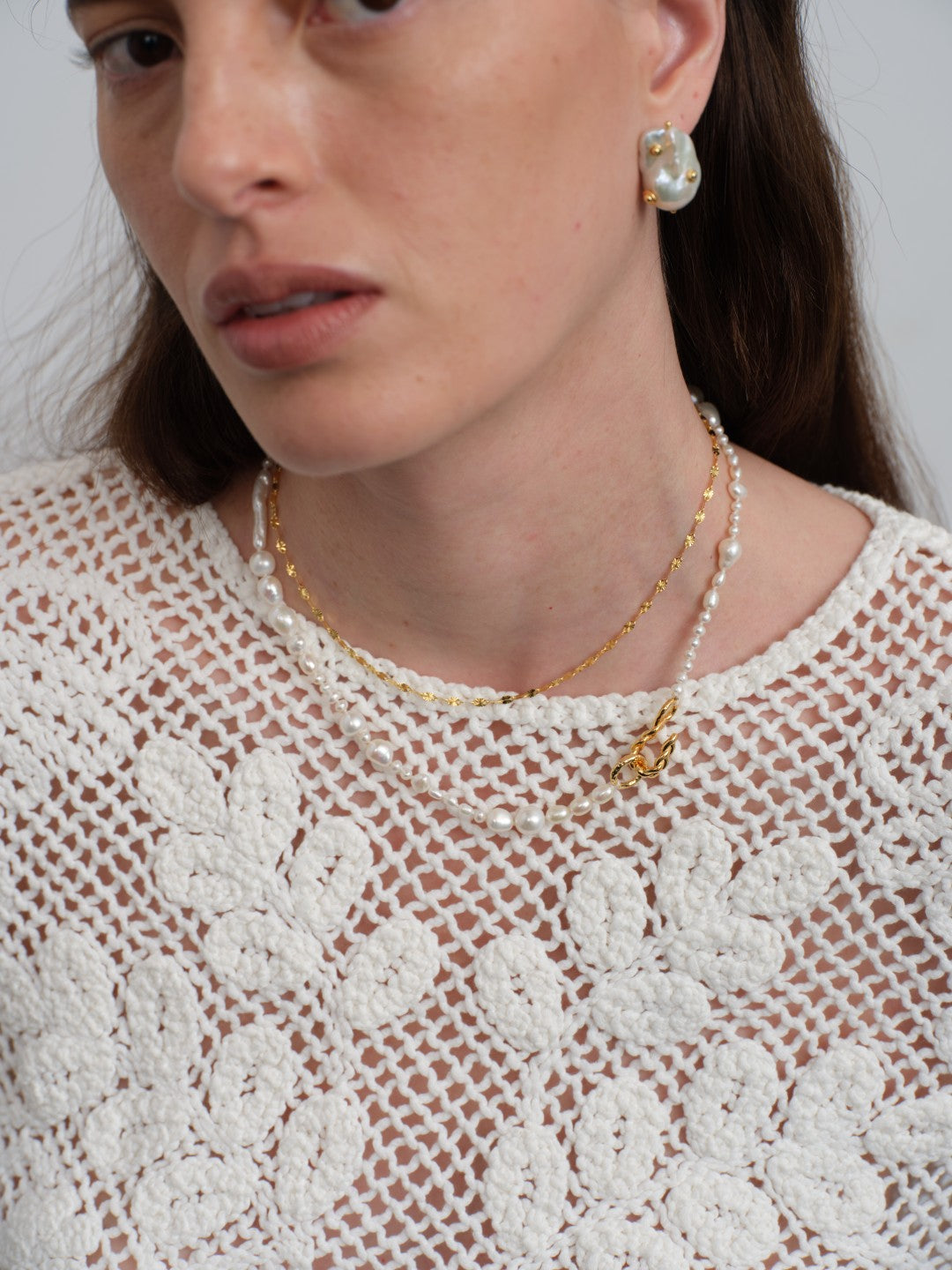 Viva Natural Baroque Pearl Stud Earrings gembea jewelry