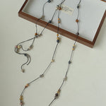 Wandering Stone Long Gemstone Rope Necklace gembea jewelry