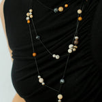 Wandering Stone Long Gemstone Rope Necklace gembea jewelry