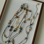 Wandering Stone Long Gemstone Rope Necklace gembea jewelry