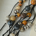 Wandering Stone Long Gemstone Rope Necklace gembea jewelry