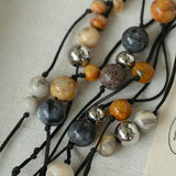Wandering Stone Long Gemstone Rope Necklace gembea jewelry