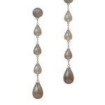 Water-drop Grey Agate Drop Earrings gembea jewelry0