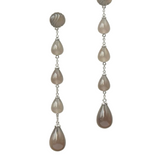 Water-drop Grey Agate Drop Earrings gembea jewelry0