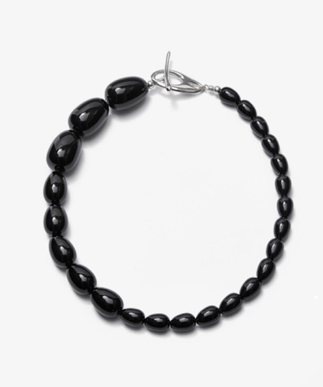 Water Drop Black Agate Beaded Choker Necklace gembea jewelry