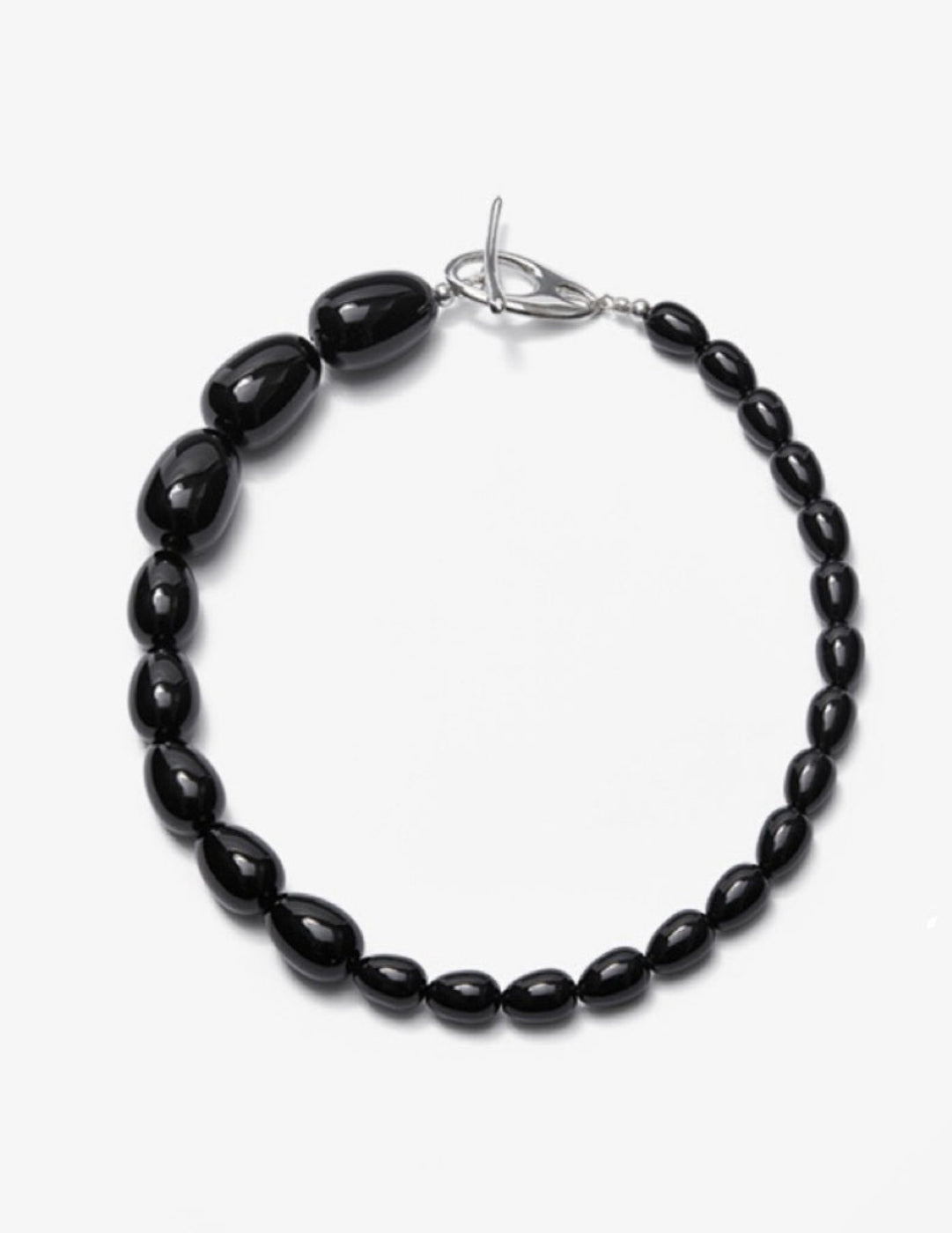 Water Drop Black Agate Beaded Choker Necklace gembea jewelry