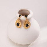 Water Drop Pendant Black Zircon Earrings - Gembea Jewelry