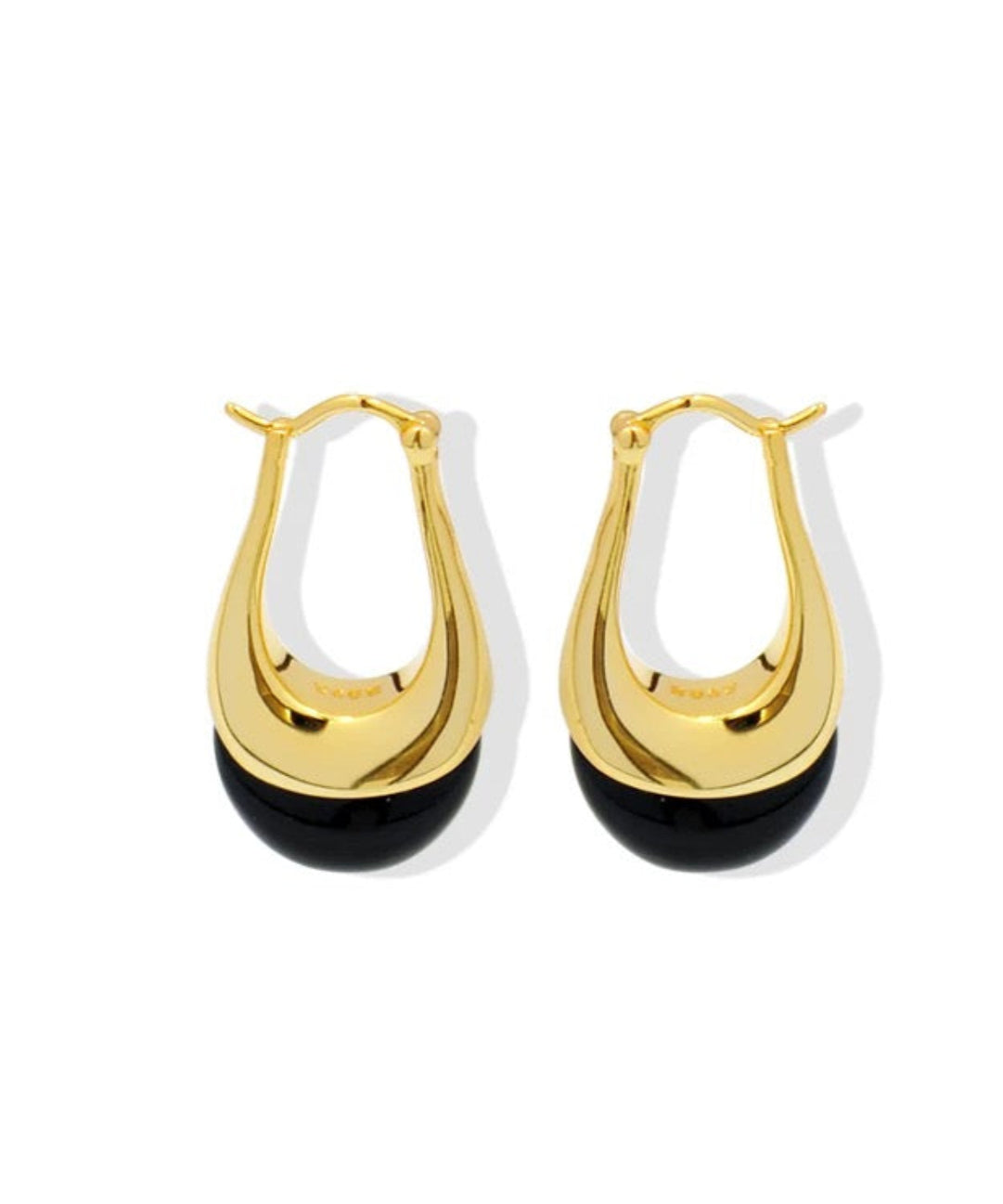 Water Drop Crystal Black Agate Earrings gembea jewelry