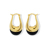 Water Drop Crystal Black Agate Earrings gembea jewelry