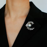 Wheat Spike Gray Mabe Pearl Brooch gembea jewelry