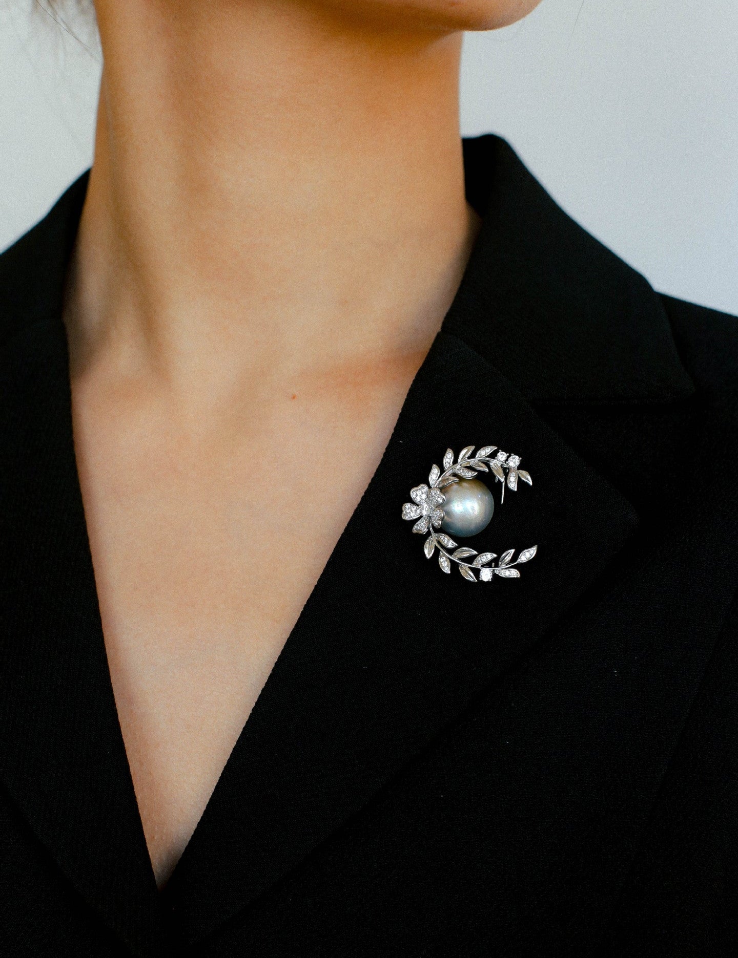 Wheat Spike Gray Mabe Pearl Brooch gembea jewelry