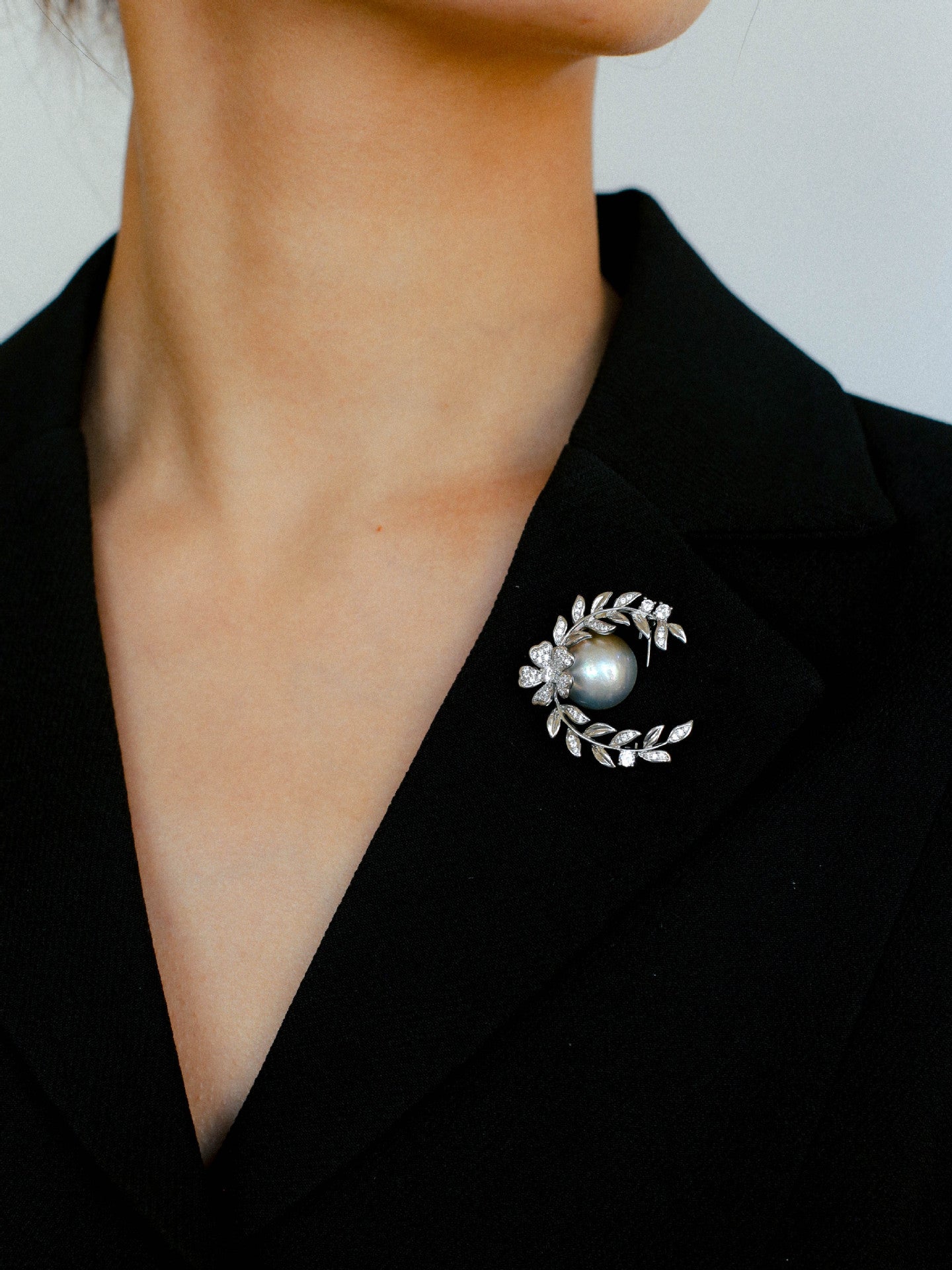 Wheat Spike Gray Mabe Pearl Brooch gembea jewelry
