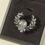 Wheat Spike Gray Mabe Pearl Brooch gembea jewelry