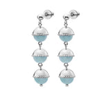 White Crystal Aquamarine Stone Drop Earrings gembea jewelry