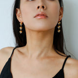 White Crystal Aquamarine Stone Drop Earrings gembea jewelry