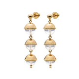 White Crystal Aquamarine Stone Drop Earrings gembea jewelry