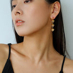 White Crystal Aquamarine Stone Drop Earrings gembea jewelry