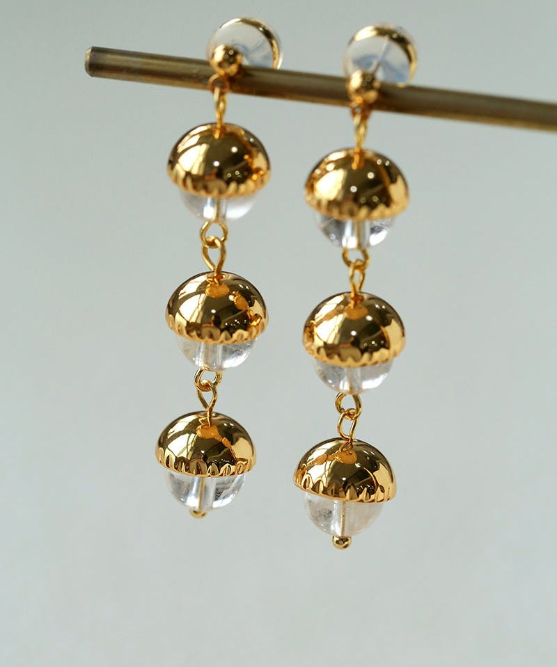 White Crystal Aquamarine Stone Drop Earrings gembea jewelry