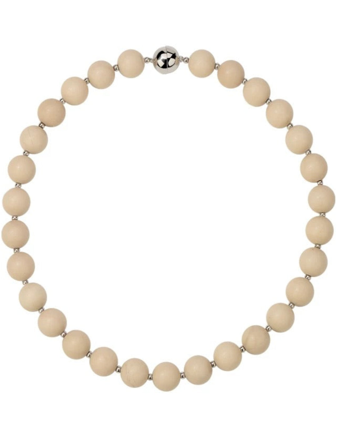 White Fossil Stone Beaded Necklace gembea jewelry